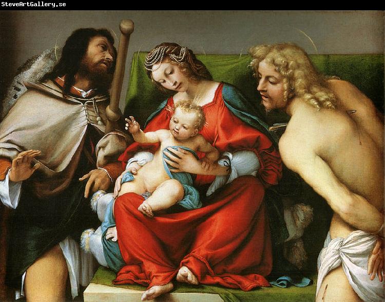 Lorenzo Lotto Madonna mit Hl. Rochus und Hl. Sebastian